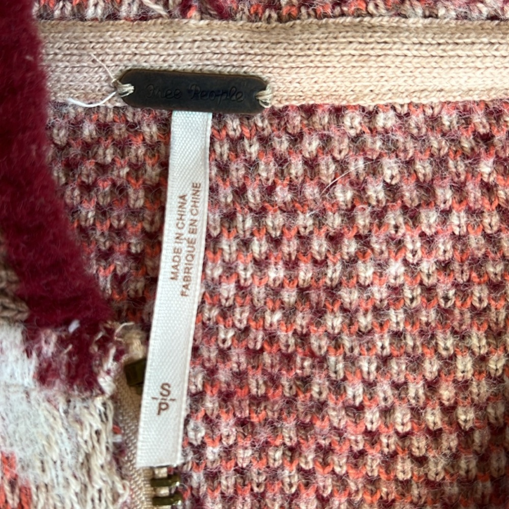 Free People Field of Flowers-Argyle Diamond Sweater Hoodie - Picture 5 of 10